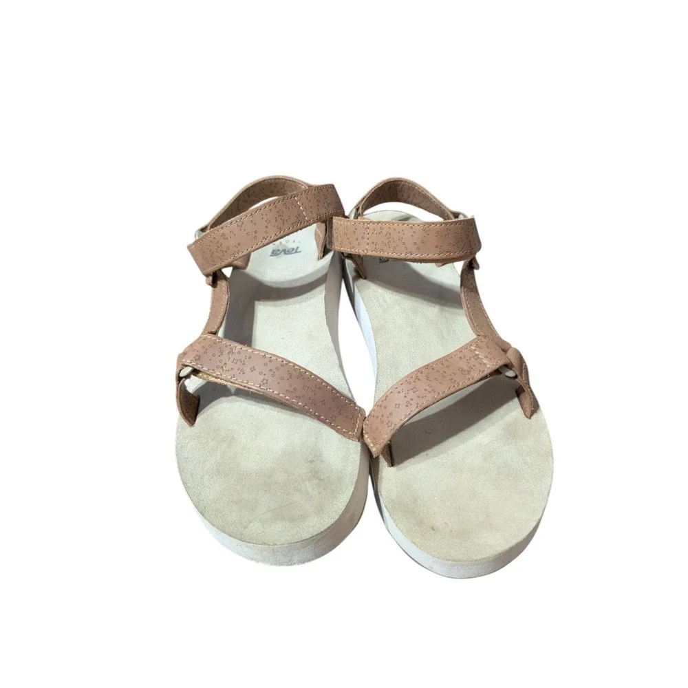 Teva Sandals Womens 9 Midform Universal Star Strappy Brown Leather 1110763